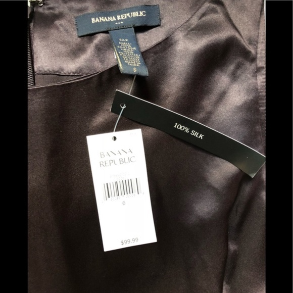 ❤️NWT Banana Republic 100% Silk Dress Maroon Sz 6 - Picture 5 of 9